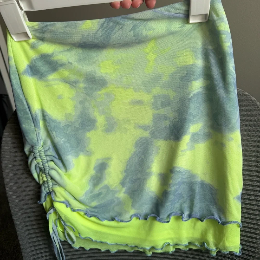 Wild Fable Neon Green and Blue Skirt - Picture 3 of 4